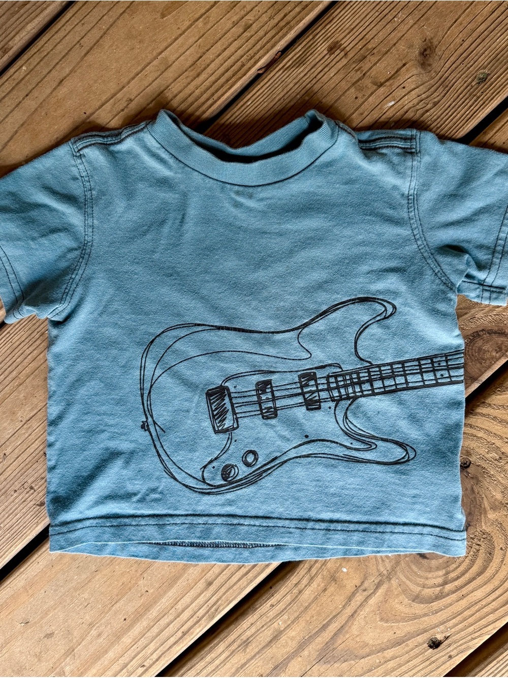 Tea Collection Wrap-Around Electric Guitar Graphic Tee Blue 12-18M